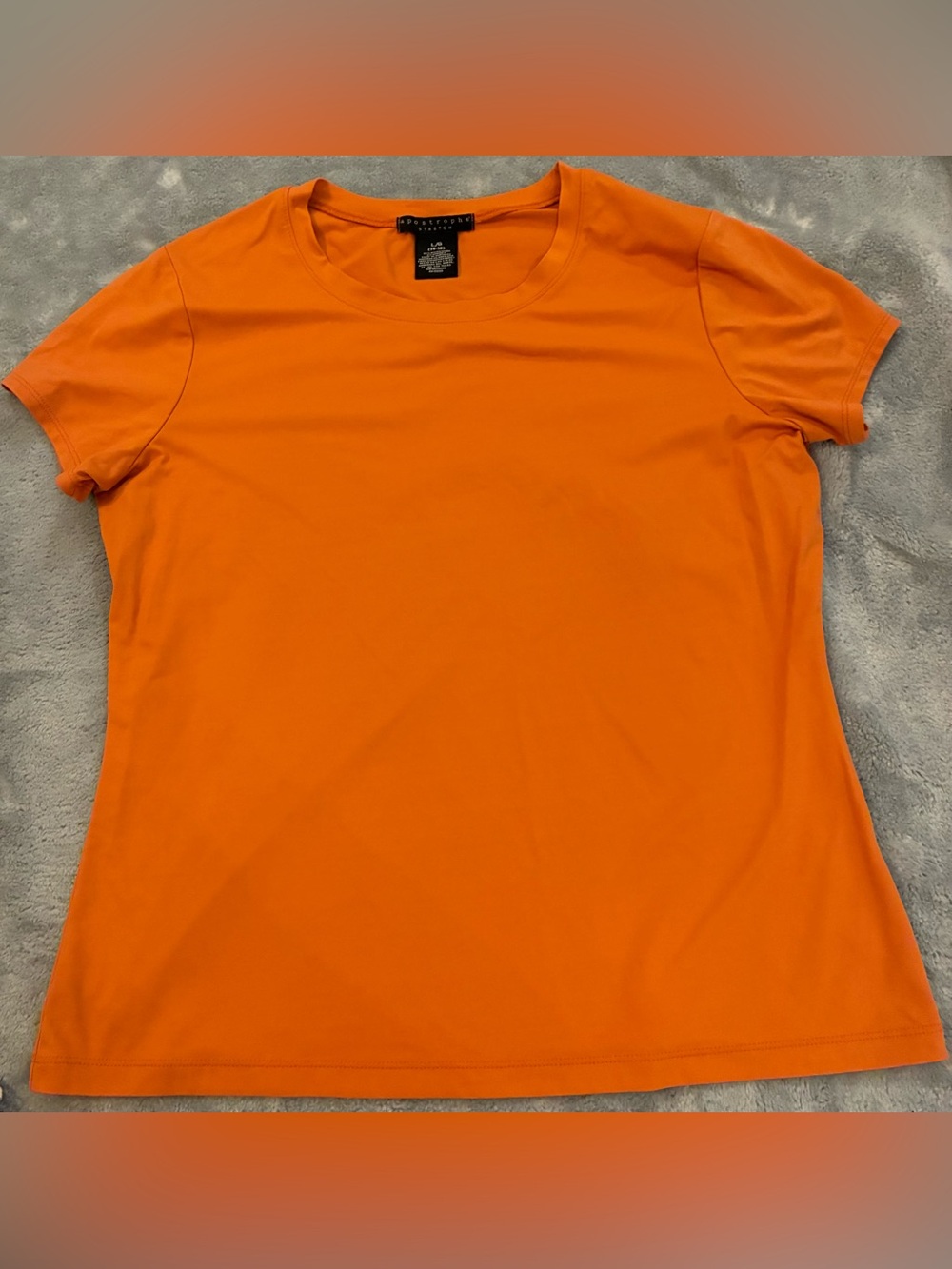 Women’s Apostrophe Brand Orange Short-Sleeve Crewneck Top Size Large